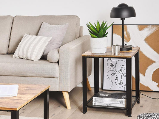 Parisianestop Side Table Imitation Wood Brown/Black 56010AYTV