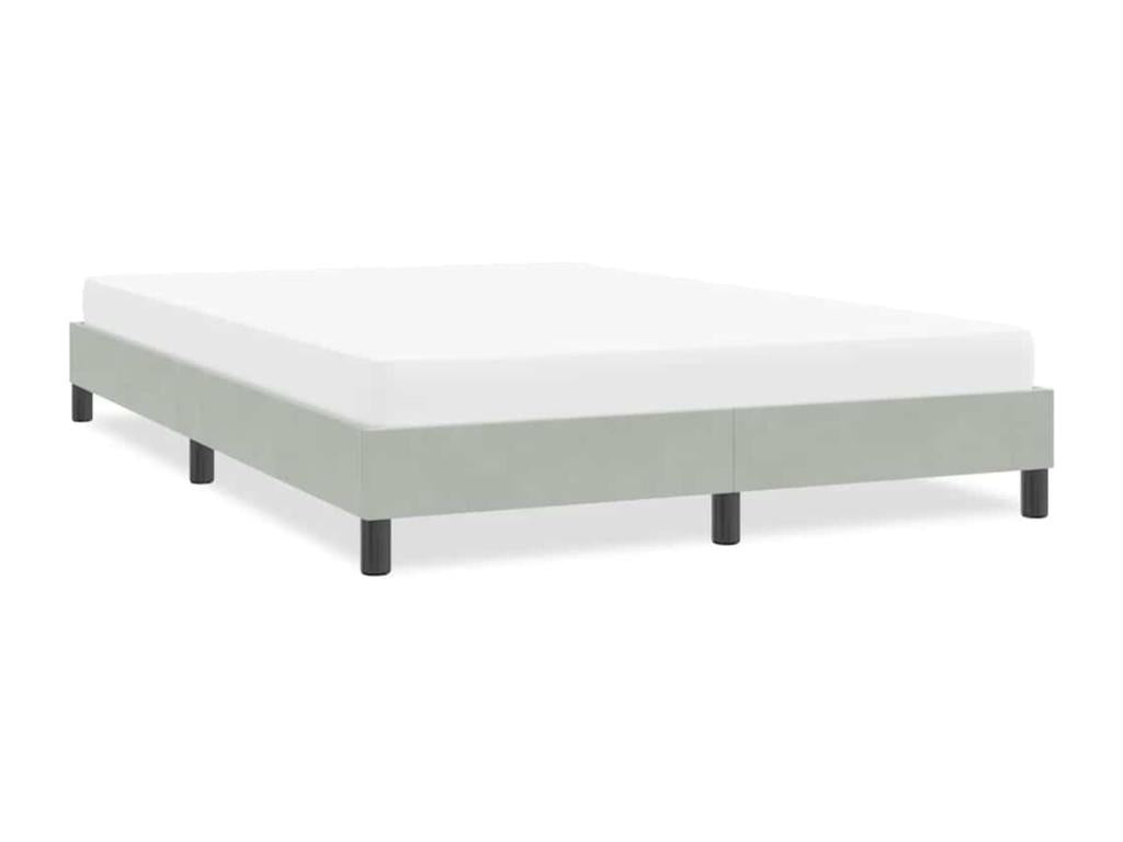 Bed frame without mattress light gray 140x220 cm velvet 16725FLQP