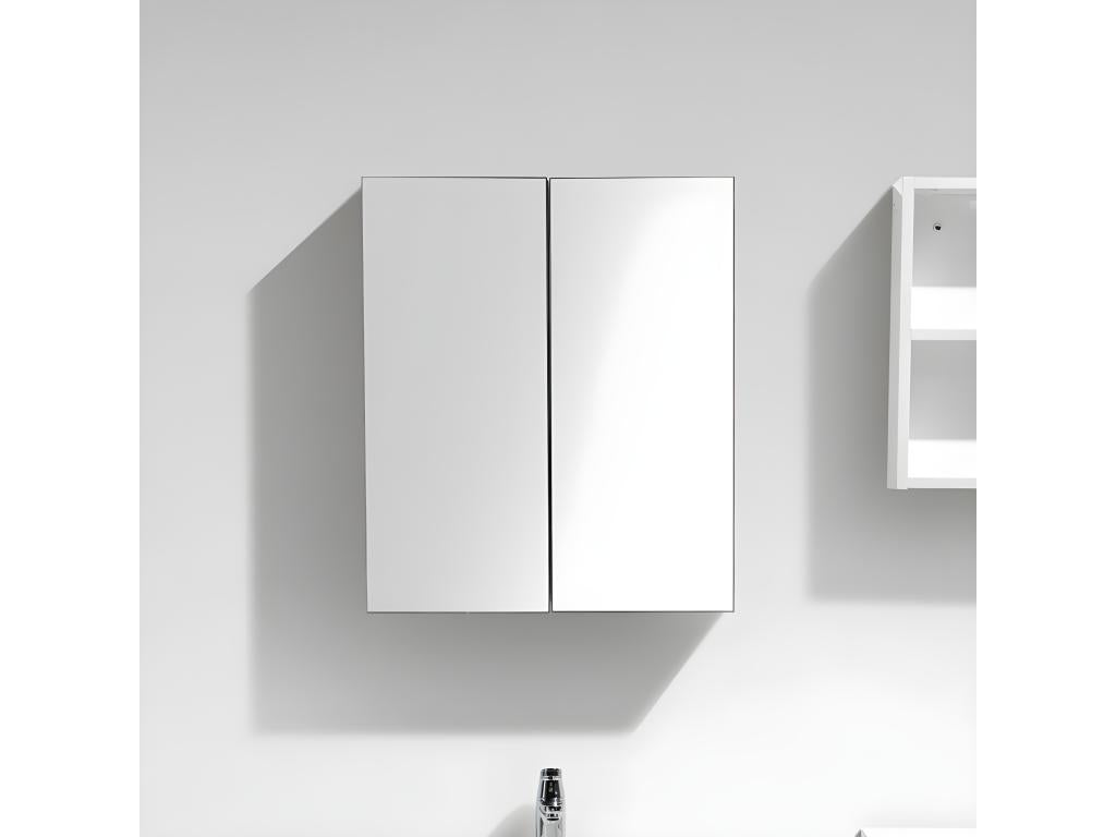 Artvivrestore mirrored bathroom cabinet, 60 cm wide, white lacquered, 40669BGCO