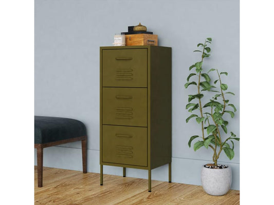 Olive Green Storage Cabinet 42.5x35x101.5 Steel 60332ZQHD