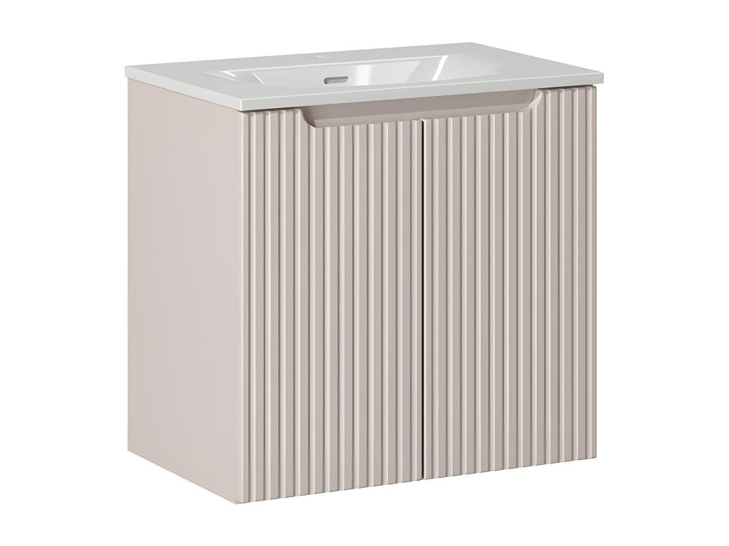 Single inset basin vanity unit 60cm with 2 doors Parisianestop Cashmere 28059WPVK