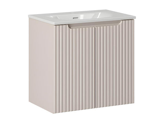 Single inset basin vanity unit 60cm with 2 doors Parisianestop Cashmere 28059WPVK