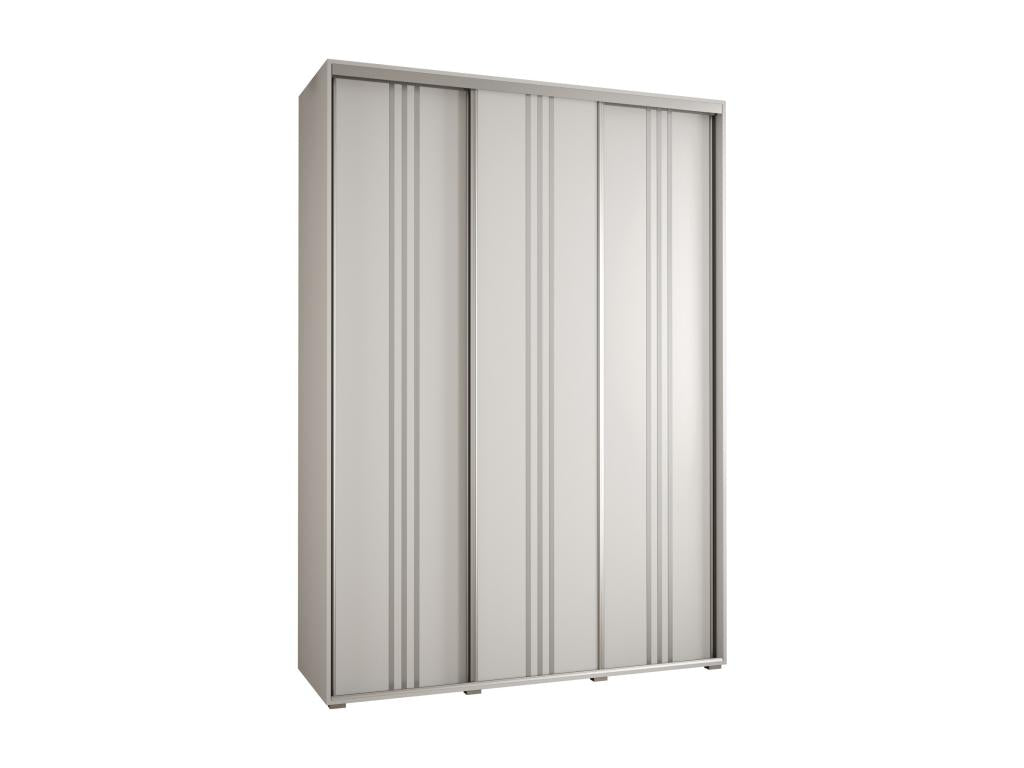 Parisianestop 6 Sliding Door Wardrobe 235.2/180/60 3 Doors White/White/Silver 90611VGCJ