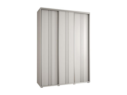 Parisianestop 6 Sliding Door Wardrobe 235.2/180/60 3 Doors White/White/Silver 90611VGCJ