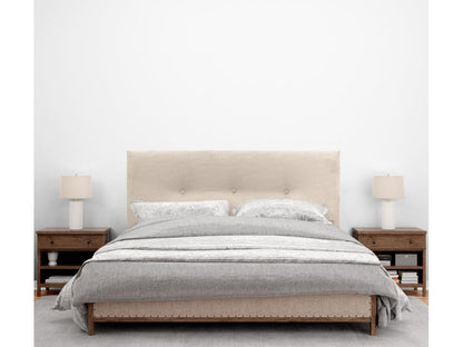 Parisianestop Plain Corduroy Headboard with Buttons 135x105 with Bed Legs 120/135/140 - Beige 35440XCGP