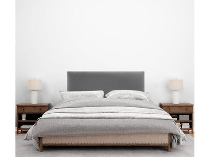 Parisianestop Smooth Velvet Headboard 95x115 with Bed Legs 80/90 - Ash Grey 26888HGNV