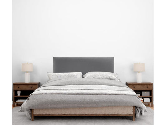 Parisianestop Smooth Velvet Headboard 95x115 with Bed Legs 80/90 - Ash Grey 26888HGNV