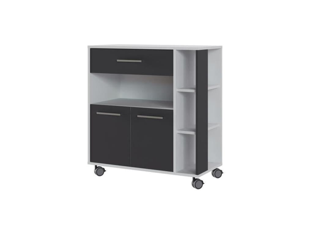 Parisianestop 2-door, 1-drawer cabinet - White and grey - W 80 x D 39 x H 87 cm 38268FDBC