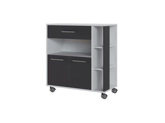 Parisianestop 2-door, 1-drawer cabinet - White and grey - W 80 x D 39 x H 87 cm 38268FDBC