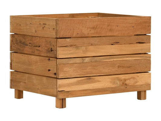 Raised bed 50x40x38 cm Solid teak wood and steel 43017FHKC