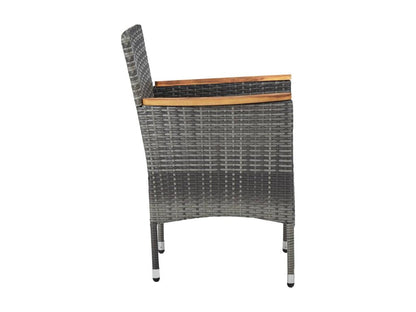 5-piece garden dining set, grey woven resin, Parisianestop 60436APHH