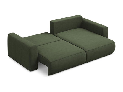 2.5-seater right-hand corner sofa bed in textured fabric - olive - Parisianestop 98146TINK