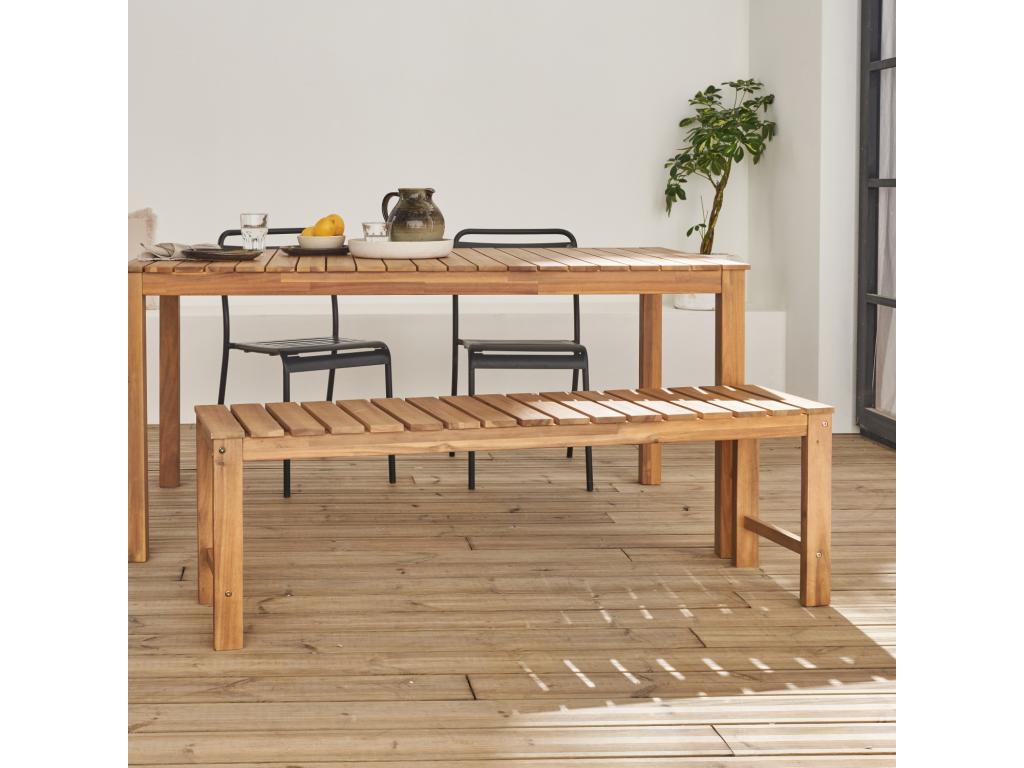 2-3 seater bench in Parisianestop from Vietnam - light wood - indoor/outdoor - 140cm 89982TGBM