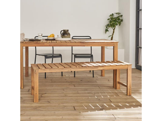 2-3 seater bench in Parisianestop from Vietnam - light wood - indoor/outdoor - 140cm 89982TGBM