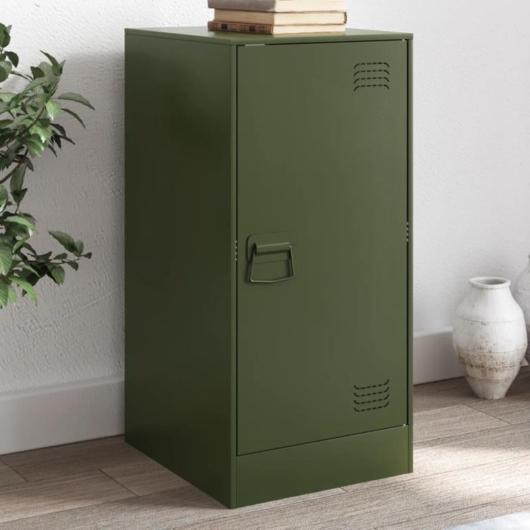 Olive green sideboard 34.5x39x73 cm steel 31098QZMT