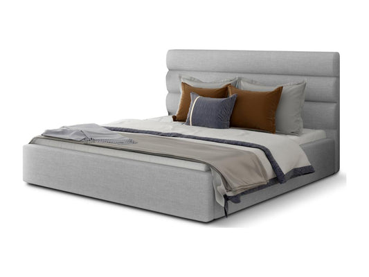 Designer bed in mouse grey fabric with storage compartment by Parisianetop - 4 sizes - 180x200 69889XZZO