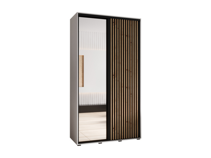 Parisianestop 2 Sliding Door Wardrobe 205.2/140/45 2 Doors White/Black 42567TAXU
