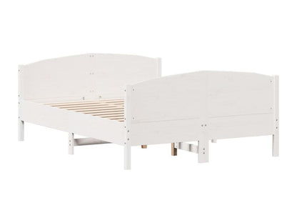 Bed frame with white headboard 150x200 solid pine wood 88864RCHV