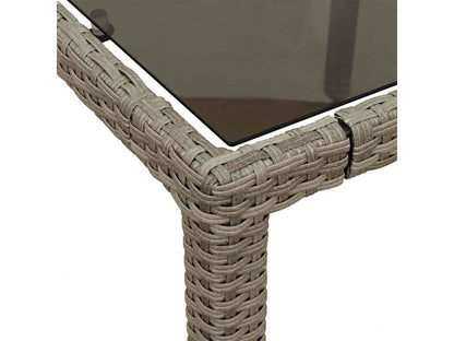 9-piece garden dining set with cushions, rattan and glass, 32207HLHT