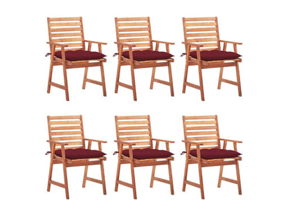 Set of 6 outdoor dining chairs with cushions, Parisianestop solid wood 08460YEXP