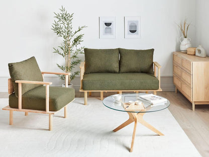 Parisianestop Dark Green Bouclé 3-Seater Lounge Set 03513UDIV