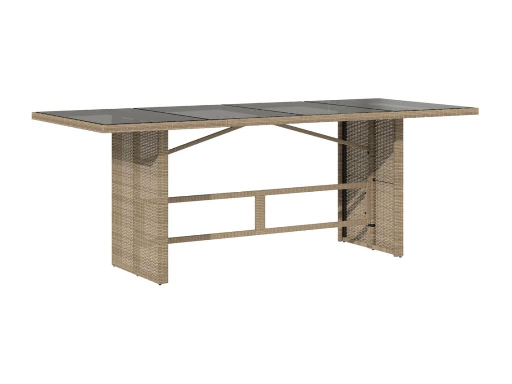 9-piece beige poly rattan garden dining set and cushions 75239MKWL