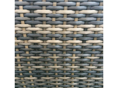 Parisianestop 6-piece garden furniture set in chocolate-colored woven resin with off-white fabric cushions and a set of grey fabric covers 92343IVYP