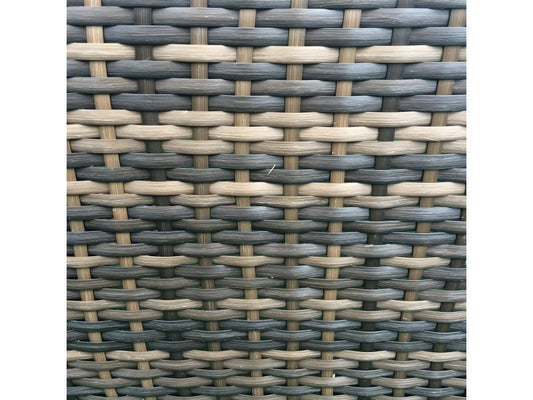 Parisianestop 6-piece garden furniture set in chocolate-colored woven resin with off-white fabric cushions and a set of grey fabric covers 92343IVYP