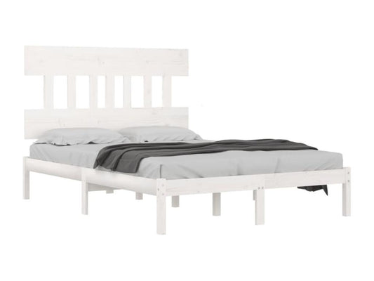 Bed frame without mattress white 140x190 cm solid wood 82720ICXJ