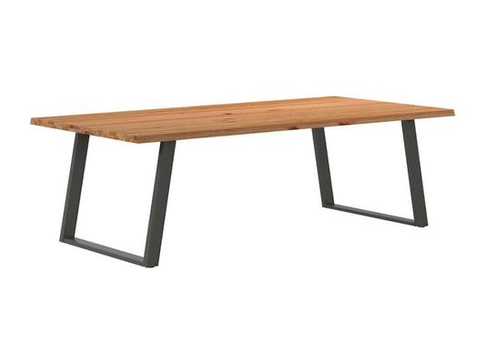 Light brown dining table 240x120x74 cm solid oak wood 39046XCRV