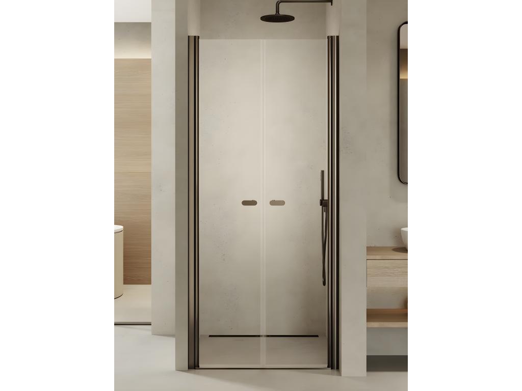 80cm hinged shower door in brushed stainless steel, Parisianestop GUNMETAL BRUSHED 34950UZUQ