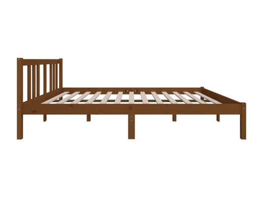 Honey brown bed frame Solid wood 140x190 cm 87061JLTU