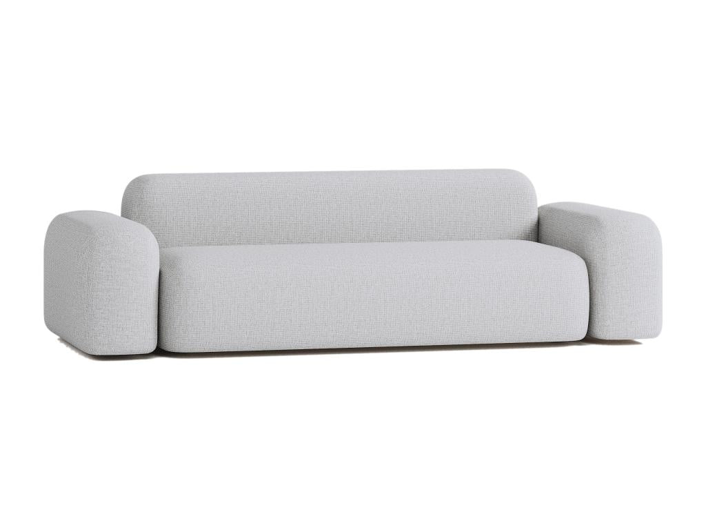 Parisianestop Contemporary 3-Seater Straight Sofa in Light Grey Fabric 26967WGOW