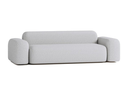Parisianestop Contemporary 3-Seater Straight Sofa in Light Grey Fabric 26967WGOW
