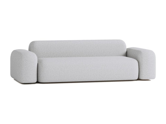 Parisianestop Contemporary 3-Seater Straight Sofa in Light Grey Fabric 26967WGOW