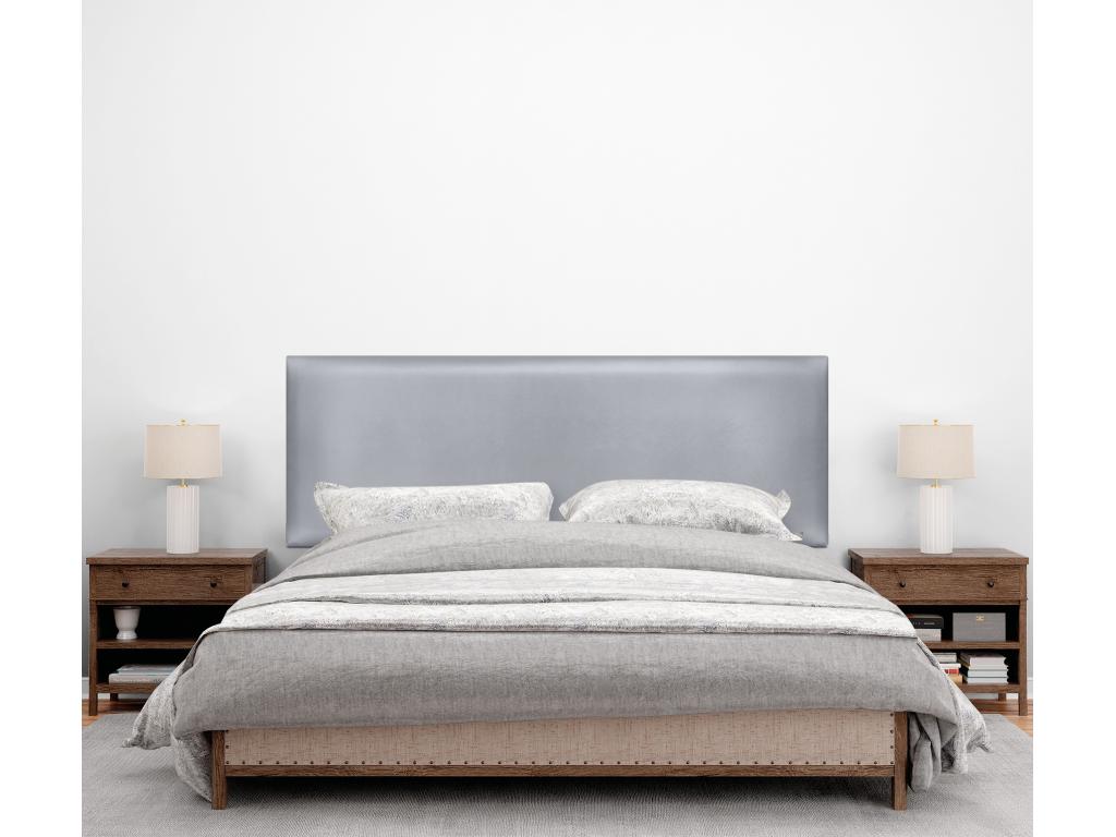 Maisonpuretop Smooth Faux Leather Headboard 160x50cm for 150/160cm Beds - Silver 27259HBHQ