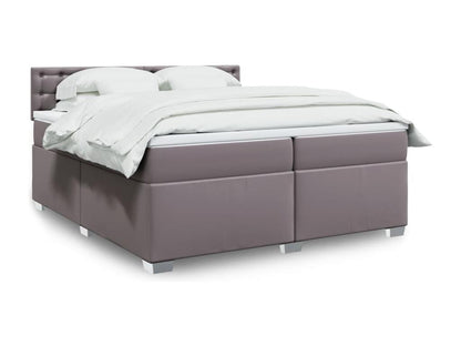 Parisianestop bed base with mattress, grey, 200x200 cm, faux leather, 23307XHJT