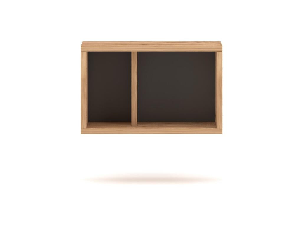 Small wall-mounted storage unit Parisianestop oak and anthracite grey 40cm 77291MMIE