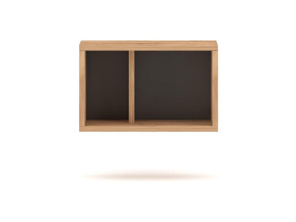 Small wall-mounted storage unit Parisianestop oak and anthracite grey 40cm 77291MMIE