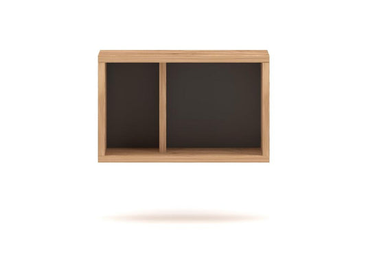 Small wall-mounted storage unit Parisianestop oak and anthracite grey 40cm 77291MMIE