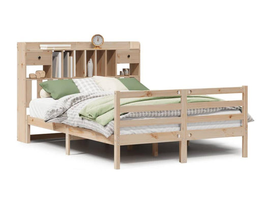 Bookshelf bed without mattress 160x200 cm solid pine wood 07552BRTD