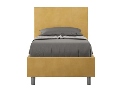 Parisianestop bed with 80x190cm upholstered slatted base in ochre microfiber 81205PZPY