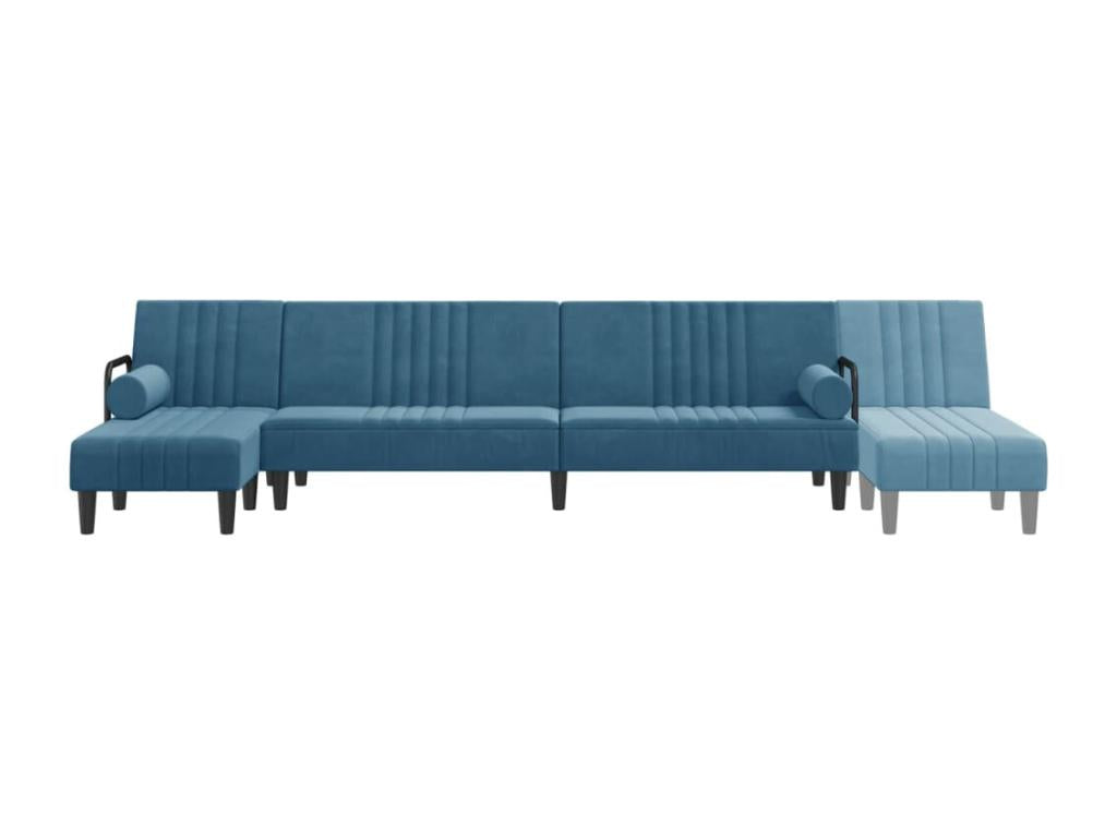 Blue L-shaped sofa bed 260x140x70 cm velvet 42875OSED