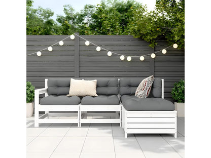 4-piece garden furniture set, white, solid pine wood, 85610RIJS
