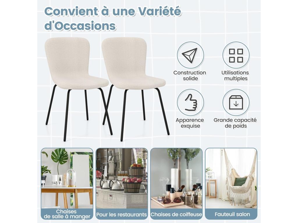 Dining Chairs Set of 4 Velvet Chairs with High Back and Metal Legs, Padded Living Room Chairs for Kitchen and Bedroom, Beige 32223OKYB