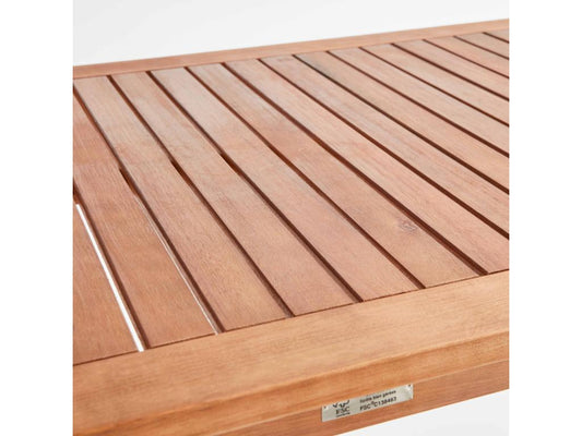 High wooden garden table and 4 stools 45746TUFQ