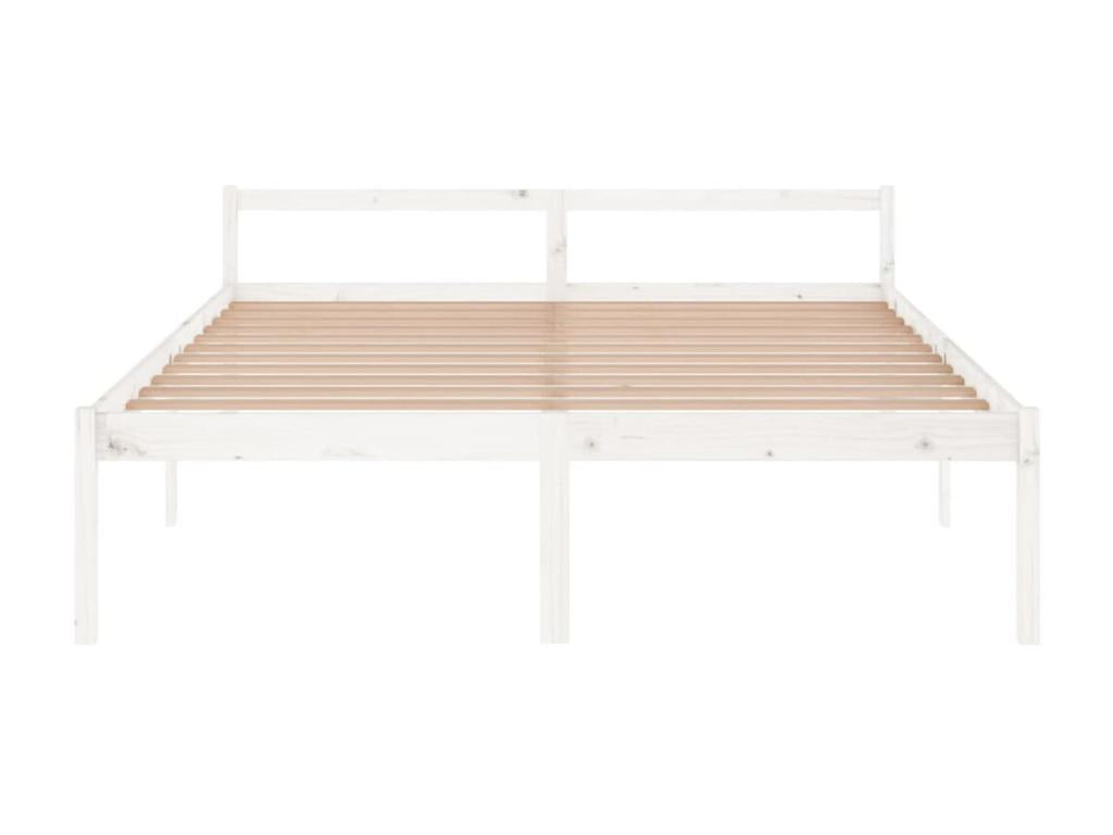 White Bed Solid Pine Wood 180x200 Super Maisonpuretop 92933WVZF