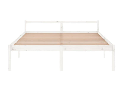 White Bed Solid Pine Wood 180x200 Super Maisonpuretop 92933WVZF