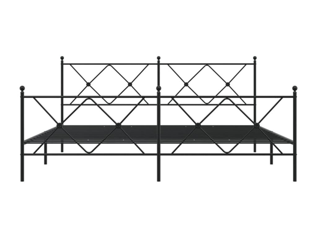 Metal bed frame with headboard and footboard, black, 183x213 cm, 99215HFRU