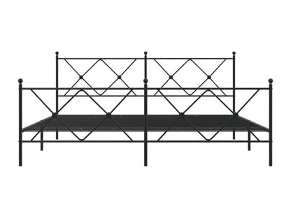 Metal bed frame with headboard and footboard, black, 183x213 cm, 99215HFRU